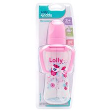 Mamadeira Lolly Zoo com Alça Bico de Silicone Redondo Rosa 240ml