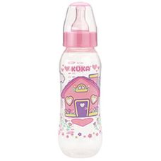 Mamadeira Kuka Natural Bico Reto Rosa 250ml