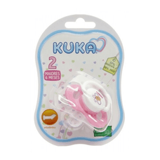 Chupeta Kuka Decorada Plus 2 Redonda Rosa