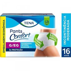 Roupa Íntima Tena Pants Confort Tamanho G/Eg com 16 Unidades Embalagem Econômica