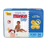Fralda Descartável Turma Da Mônica Baby Mega Xxg Com 36 Unidades