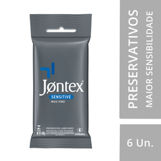 Preservativo Jontex Sensitive Mais Fino com 6 Unidades