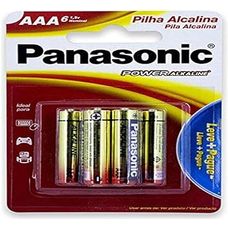 Pilha Panasonic Aaa Alcalina Palito com 6 Unidades
