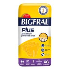 Fralda Geriátrica Bigfral Derma Plus Adulto Xg com 7 Unidades