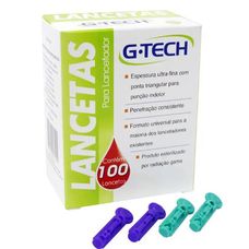 Lancetas G-Tech Para Medir Glicose com 100 Unidades 28g