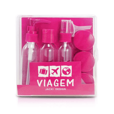 frascos Para Viagem Jacks Design Rosa com 9 Unidades
