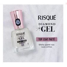 Esmalte Risque Cintilante Diamond Gel Top Coat Fixador Efeito Paete 9.5ml