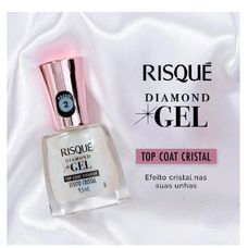 Esmalte Risque Cintilante Diamond Gel Top Coat Fixador Efeito Cristal 9.5ml