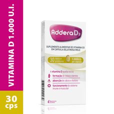 Vitamina D Aderra D3 1.000Ui com 30 Capsluas Gel