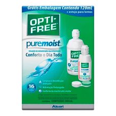 Opti-Free Novartis Pure Moist solução Para Lentes 300ml+ 120ml