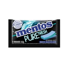 Goma de Mascar Mentos Pure Fresh 3 Camadas Strong Mint Sem Açúcar com 5 Unidades 8,5g