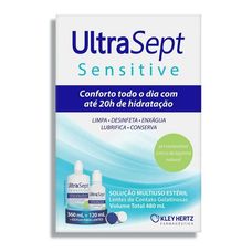 Solução Para Lentes De Contato Ultrasept Sensitive Kley Hertz 360ml e 120ml