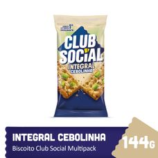 Biscoito Club Social Integral Cebolinha com 6 Unidades 144g