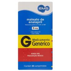 Maleato de Enalapril 5mg Ems com 30 comprimidos