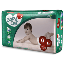 Fralda Baby Care Infantil Tamanho G com 60 Unidades