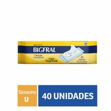 Toalha Umedecida Bigfral com 40 Unidades