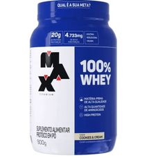 Whey Max Titanium 100% Sabor Cookies and Cream Pote 900g