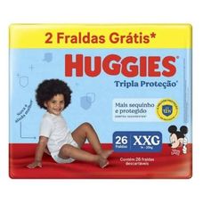 Fralda Huggies Tripla Protecao Disney Meguinha Xxg 26 Unidades