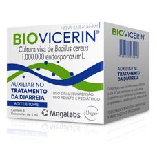 Biovicerin 1.000.000 Endospóros/ml Suspensão 6 Flaconetes 5ml