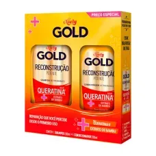 Kit Niely Gold Shampoo 275ml+ Condicionador 175ml Max Queratina-V