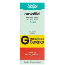 Carvedilol Medley 12,5mg com 30 comprimidos