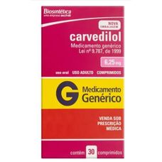 Carvedilol Biosintética 6,25mg  com 30 comprimidos
