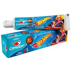 creme Dental Condor 3 Hot Wheels 6 + Anos Morango 50g