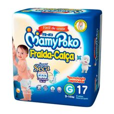 Fralda Mamypoko Calça Regular G Descartável Com 17 Unidades