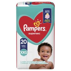 Fralda Descartável Pampers Supersec Pacotão Tamanho Xxg Com 20 Unidades