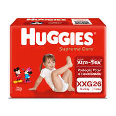 Fralda Huggies Supreme Care Mega Tamanho Xxg com 26 Unidades