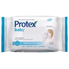 Lenço Umedecido Protex Para Bebês Protex Baby Delicate Care com 48 Unidades