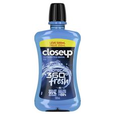 Enxaguante Bucal Close Up Ice 360 Fresh com Álcool Leve 500ml Pague 350ml