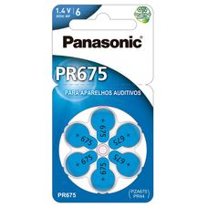 Bateria Panasonic Para Aparelho Auditivo com 06 Pr675H