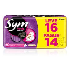 Absorvente Sym Cobertura Suave com Abas Leve 16 Pague 14 Unidades