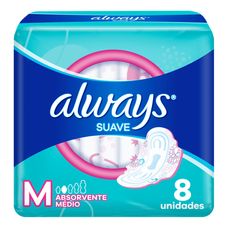 Absorvente Always Externo Maxi Proteção Pink Suave com Abas 8 Unidades