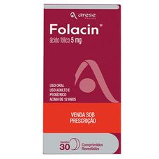 Folacin Arese 5mg com 30 comprimidos revestidos