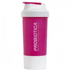 Coqueteleira Probiotica Rosa E Branca com 2 Compartimentos 700ml