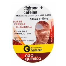 Dipirona+ Cafeína Neo Quimica 500mg+ 65mg com 4 comprimidos