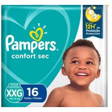 Fralda Pampers Confort Sec Tamanho Xxg com 16 Unidades