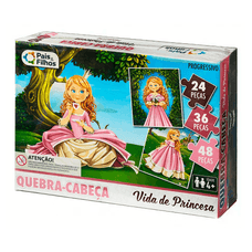 Quebra-Cabeça Pai E Filho Vida de Princesa 24/36/48 Peças