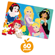 Quebra-Cabeça Hasbro Princesas com 60 Peças