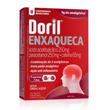 Doril Enxaqueca 250mg+ 250mg+ 65mg com 8 comprimidos revestidos
