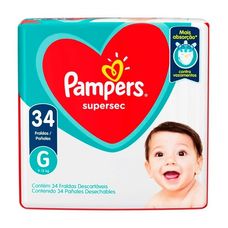 Fralda Pampers Supersec Mega G 34 Unidades
