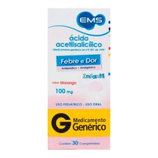 Acido Acetilsalicilico Ems 100mg Infantil com 30 comprimidos
