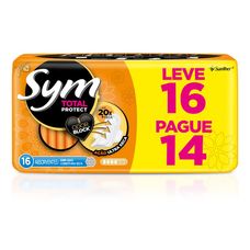 Absorvente Sym Total Protect Cobertura Seca com Abas Leve 16 Pague 14