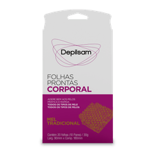 Folhas Para Depilação Depilsam Corporal Mel com 20 Unidades