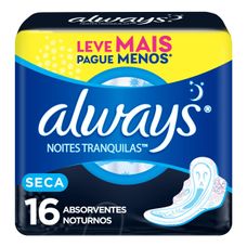Absorvente Always Noturno Noites Tranquilas Seca com Abas 16 Unidades