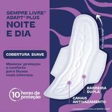 Absorvente Sempre Livre Adapt Plus Noite E Dia Suave Leve 16 Unidades Pague 14
