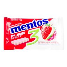 Goma de Mascar Mentos Pure Fresh 3 Camadas Fruit Sem Açúcar com 5 Unidades 8,5g