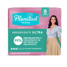 Absorvente Plenitud Femme Ultra Para Incontinência Urinária com 8 Unidades